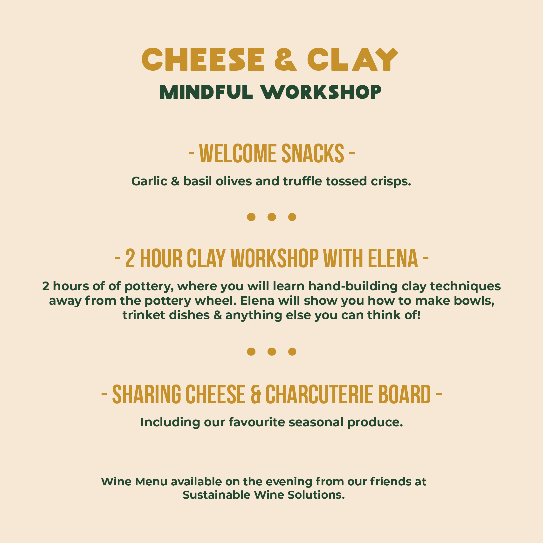 Cheese & Clay Night - 15th March - Oakwood
