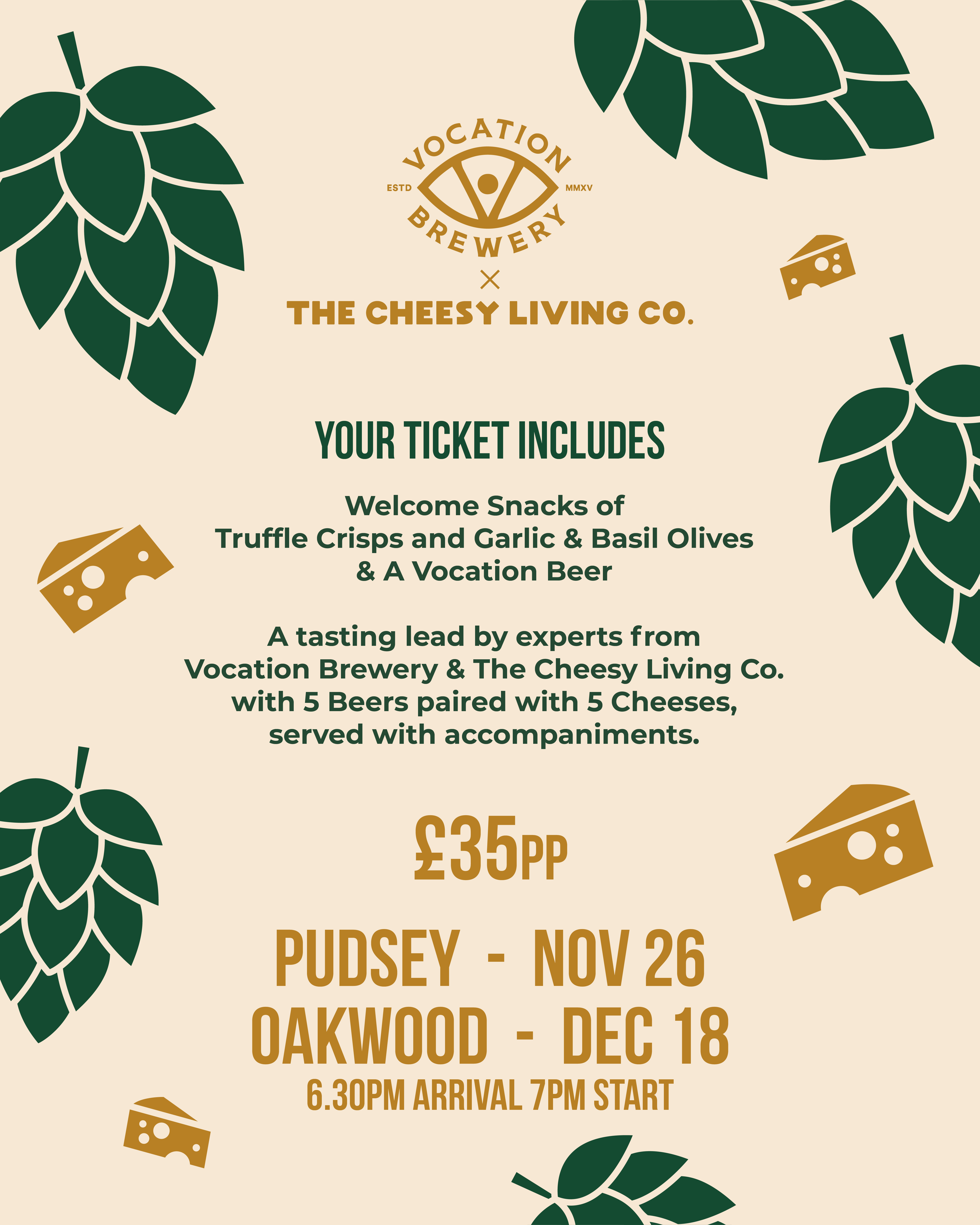 Beer & Cheese Tasting 🍻 with Vocation Brewery